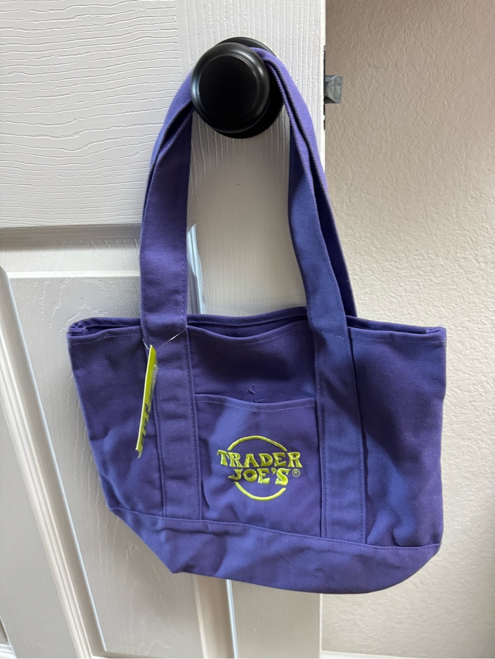 Trader Joe’s purple canvas mini tote